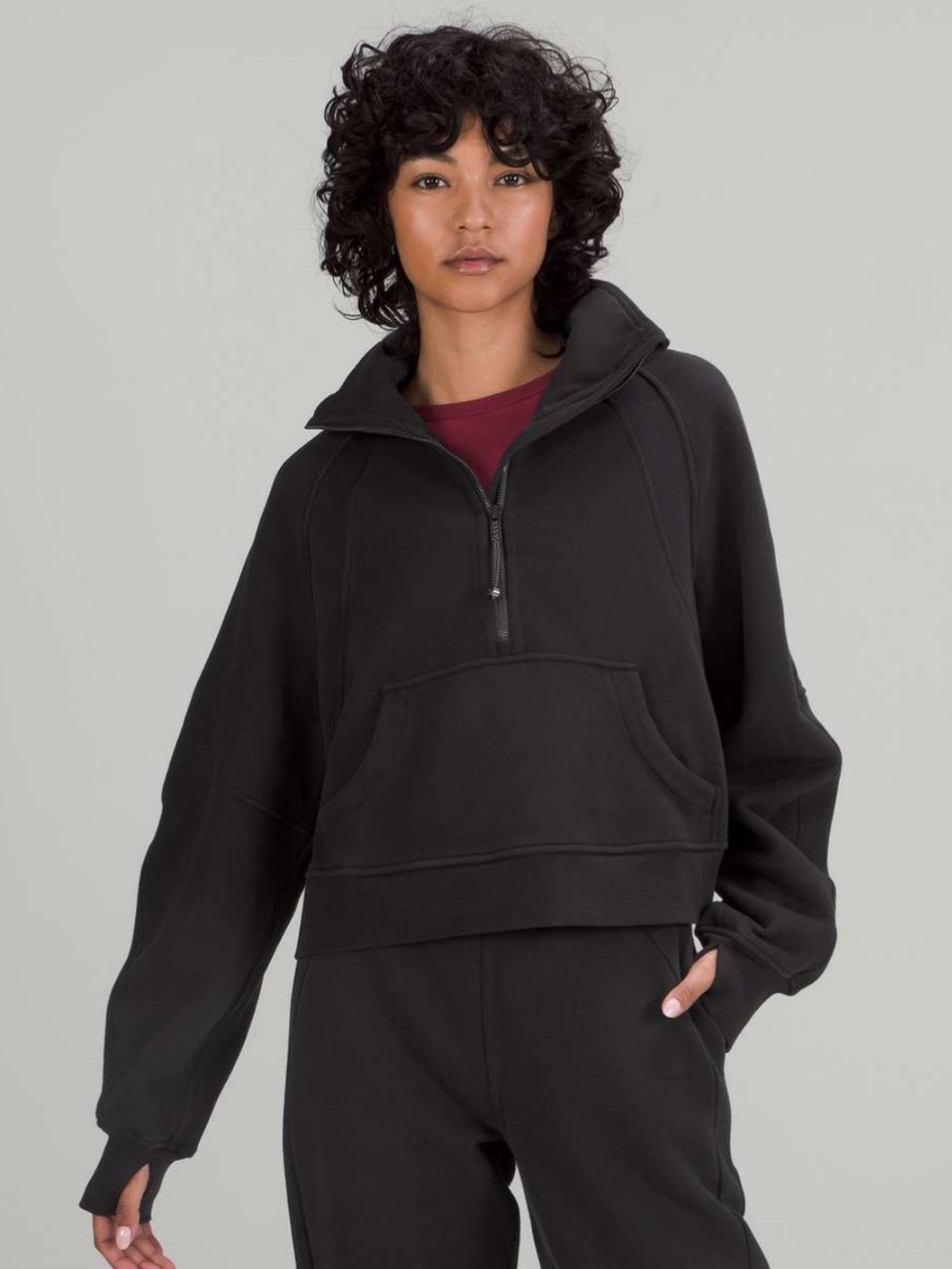 LULULEMON Scuba Oversized Funnel Neck Shirt *black*